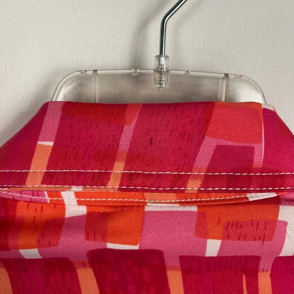 KIM ROGERS Pink & Orange Abstract Print Open-Front 3/4 Sleeve Jacket 22W Light - Picture 8 of 8